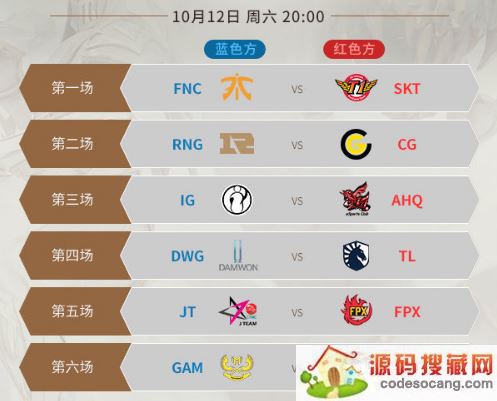 《LOL》S9小组赛全部赛程汇总