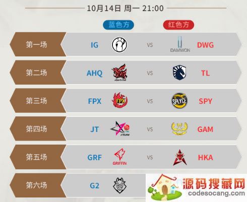 《LOL》S9小组赛全部赛程汇总